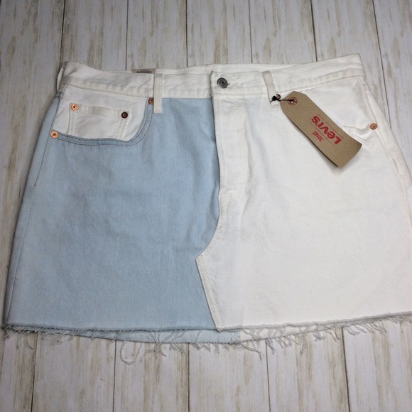 Levi's Dresses & Skirts - LEVI’S Two Tone Denim Cut Off Skirt sz. 32
